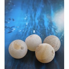 Ronde 10 - Agate naturelle givrée beige (5 pces)